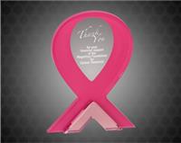 8 Inch Pink Ribbon Stand Up Acrylic