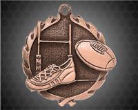 1 3/4 inch Bronze Rugby Wreath Medal