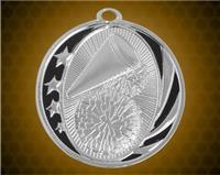 2 inch Silver Cheerleading Laserable MidNite Star Medal