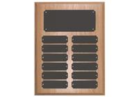 9 x 12 Inch Oak Finish Completed Perpetual Plaque (12 Plates)