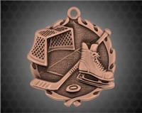 1 3/4 inch Bronze Hockey Wreath Medal