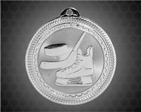 2 inch Silver Hockey Laserable BriteLazer Medal