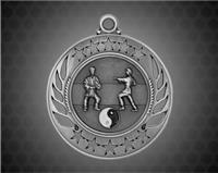 2 1/4 inch Silver Martial Arts Galaxy Medal