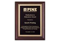 8 x 10 inch Cherry Finish Plaque with Black and Gold Florentine Plate