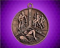 1 1/2 inch Bronze Triathlon Die Cast Medal