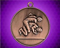 1 1/2 inch Bronze Wrestling Die Cast Medal