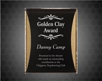 8 x 10 Black/Gold Reflection Acrylic Plaque with Adhesive Hanger