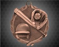 1 3/4 inch Bronze Softball Wreath Medal