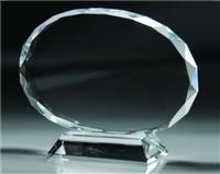 6 1/2" Oval Faceted Crystal on Base - CRY51