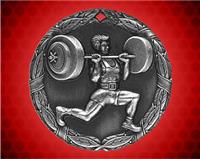 2 inch Silver Weightlifter XR Medal
