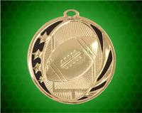 2 inch Gold Football Laserable MidNite Star Medal