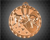 2 inch Bronze Wrestling Bright Medal