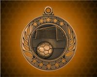 2 1/4 inch Bronze Soccer Galaxy Medal