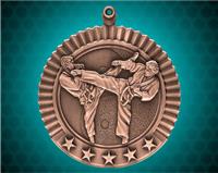 2 3/4 inch Bronze Male Karate Star Medal