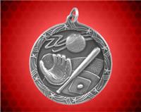 1 3/4 inch Silver Baseball Shooting Star Medal