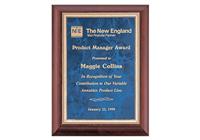 7 x 9 inch Cherry Finish Plaque with Sapphire Marble Plate