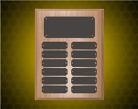 9 x 12 Inch Oak Finish Completed Perpetual Plaque (12 Plates)