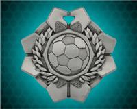 2 inch Silver Soccer Imperial Medal