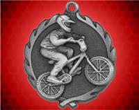 1 3/4 inch Silver BMX Wreath Medal