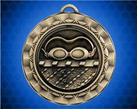 2 5/16 inch Gold Swimming Spinner Medal