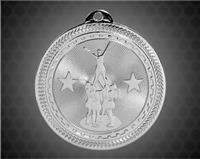 2 inch Silver Competitive Cheer Laserable BriteLazer Medal