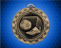 2 5/16 inch Gold Soccer Spinner Medal
