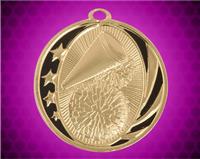 2 inch Gold Cheerleading Laserable MidNite Star Medal