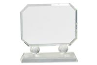 8" Rectangle Crystal on Clear Pedestal Base - CRY73