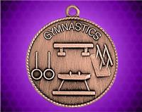 1 1/2 inch Bronze Gymnastics Die Cast Medal