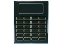 12 x 15" Black Piano Perp Plaque, - Black header plate, 24 black plates