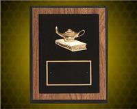 8 x 10 inch American Walnut Plaque with Gold Plated Medallion