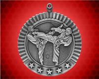 2 3/4 inch Silver Male Karate Star Medal