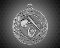 2 1/4 inch Silver Baseball Galaxy Medal