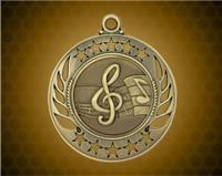 2 1/4 inch Gold Music Galaxy Medal