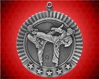 2 3/4 inch Silver Female Karate Star Medal