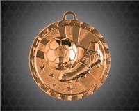 2 inch Bronze Soccer Bright Medal
