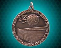 1 3/4 inch Bronze Volleyball Shooting Star Medal