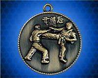 1 1/2 inch Gold Karate Die Cast Medal