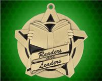 2 1/4 inch Gold Readers are Leaders Super Star Medal