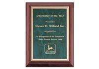 8 x 10 inch Cherry Finish Plaque with Emerald Marble Plate
