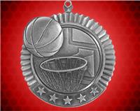 2 3/4 inch Silver Basketball Star Medal