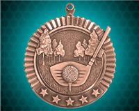2 3/4 inch Bronze Golf Star Medal