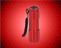 3 3/8" Red 9 LED Laserable Flashlight with Strap