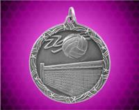 2 1/2 inch Silver Volleyball Shooting Star Medal