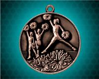 2 inch Bronze Cheerleader Die Cast Medal
