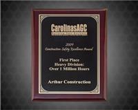 10 1/2 x 13 inch Rosewood Piano-Finish Plaque with Florentine Design Border