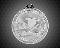2 inch Silver Graduate Laserable BriteLazer Medal