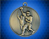 1 1/2 inch Gold Football Die Cast Medal