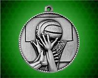1 1/2 inch Silver Basketball Die Cast Medal