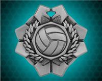 2 inch Silver Volleyball Imperial Medal